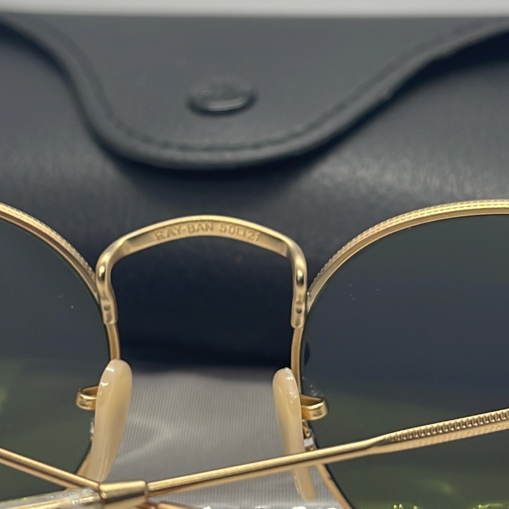 BNWT Rayban Round RB3447 Gold/Blue mirror 50-21-145 - Picture 8 of 9